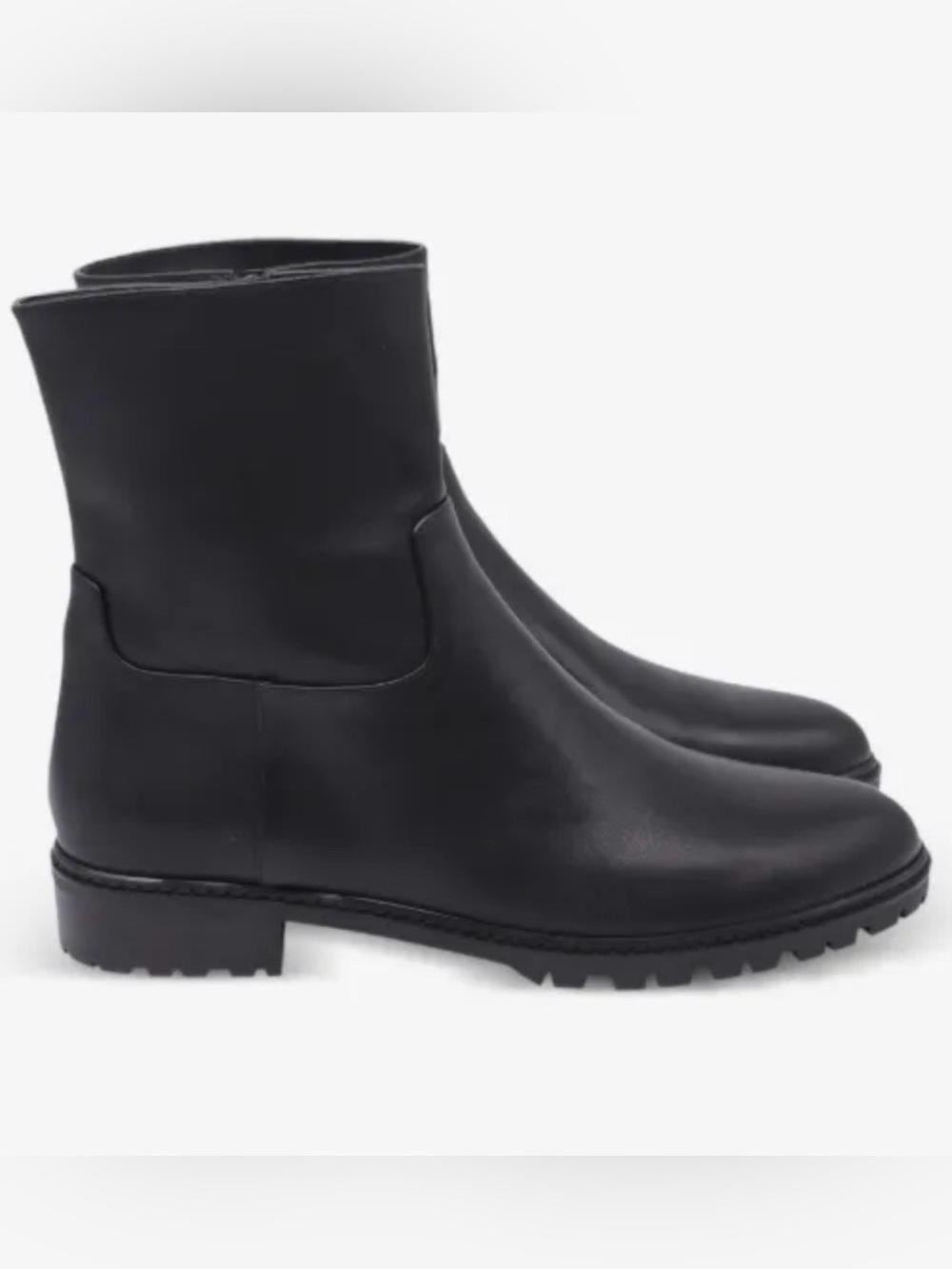 Never worn Stuart Weitzman city zip Women's Black Leather Ankle Boots size 9i